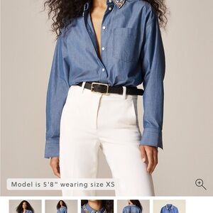 J. Crew Étienne oversized shirt in embellished lightweight oxford